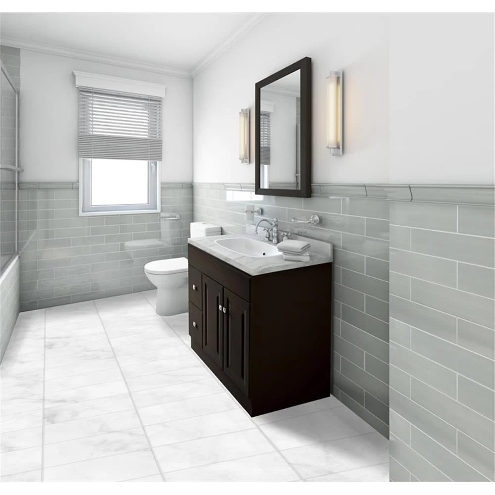 Design House Wyndham 36" Solid Wood Ready to Assemble 2-Door and 2-Drawer Bathroom Vanity Cabinet, White