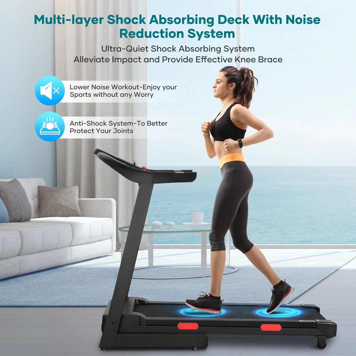 Treadmill with Auto Incline Bluetooth Voice Control  17 in Wide Electric Treadmill Folding Machine 15 Level  Auto 8.8 mhp Speed for Home Use Gifts