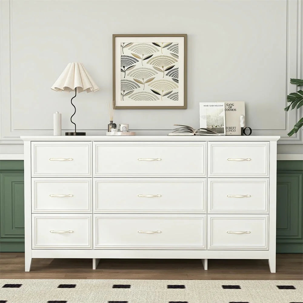Kadyn Modern 6 Drawer Dresser Wood Cabinet,Dresser for Bedroom, Kitchen Storage Cabinet with Drawers, Chest of Drawers(Black)