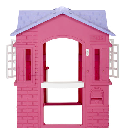 Little Tikes Cape Cottage House, Pink - Pretend Playhouse with Working Doors, Window Shutters, and Flag Holder, for Kids 2-8 Years Old