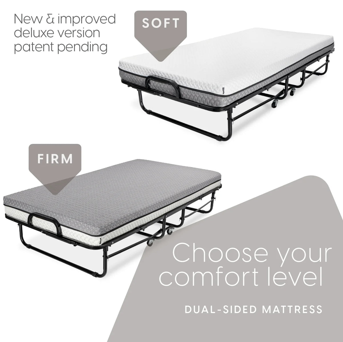 Milliard Twin Steel Folding Bed with Luxurious Memory Foam