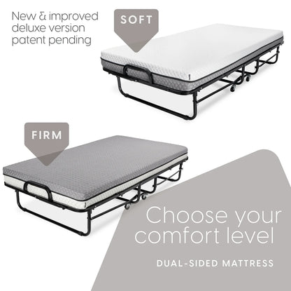 Milliard Twin Steel Folding Bed with Luxurious Memory Foam