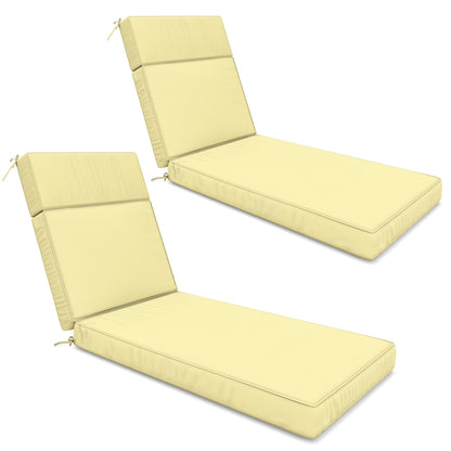 Kimunuk Outdoor Chaise Lounge Cushions set of 2, 80" x 26" x 4" Waterproof Pool Beach Recliner Replacement Cushions with Ties, Navy