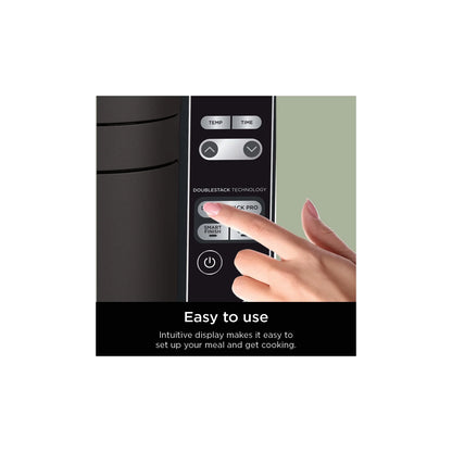Ninja DoubleStack XL 2-Basket Air Fryer, DoubleStack Technology Cooks 4 Foods at Once, Space Saving Design, 10 QT, 4-in-1, Smart Finish & Match Cook, SL400