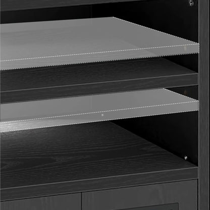 Dextrus Farmhouse Corner TV Stand for TVs up to 55 inch with Power Outlet, Wood Entertainment Center, TV Media Console with Storage, White Oak