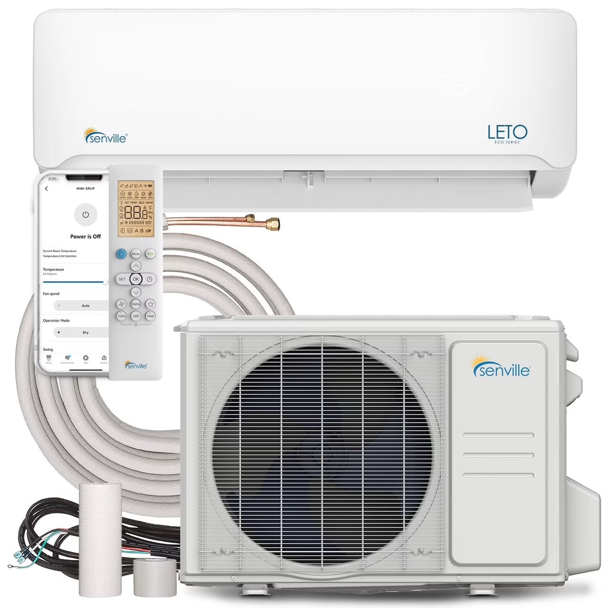 Senville 9000 BTU Mini-Split Air Conditioner & Heat Pump, White