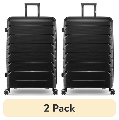 (2 pack) PUR by iFLY Hardside 28" Checked Luggage, Black