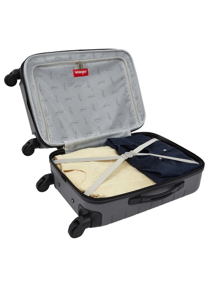Wrangler 3 Piece Luggage Set with Cup Holder and USB Port, Olive Green