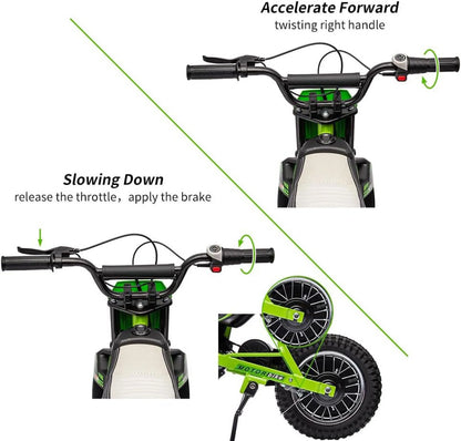 Nasitip Electric 350W Dirt Bike for Kids 8-16 year - Black