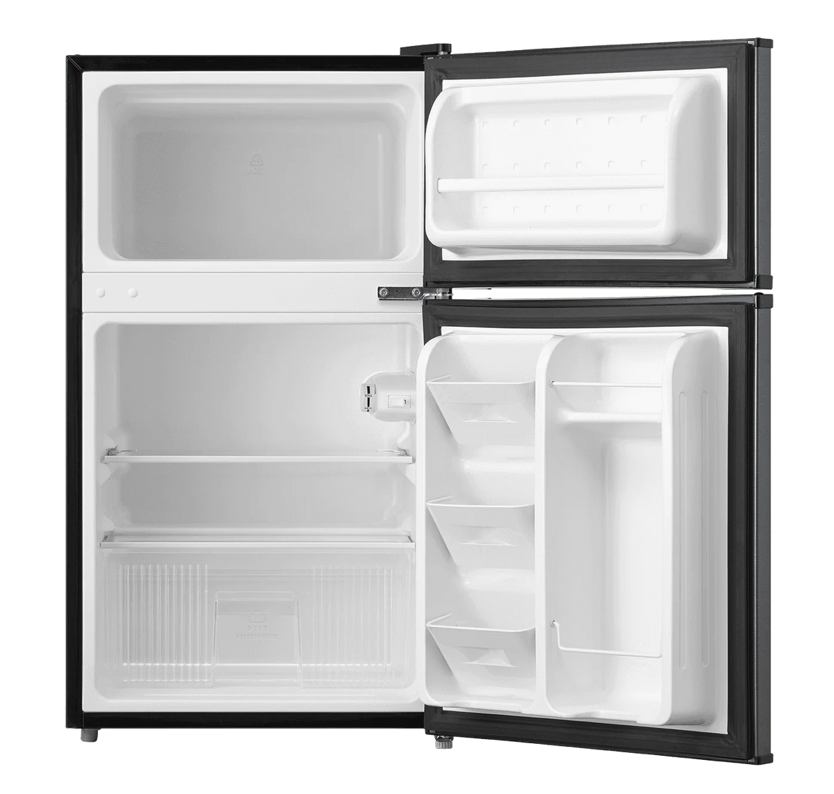 Arctic King 3.2 Cu ft Two Door Mini Fridge with Freezer, Stainless Steel, E-Star, ARM32D5ASL