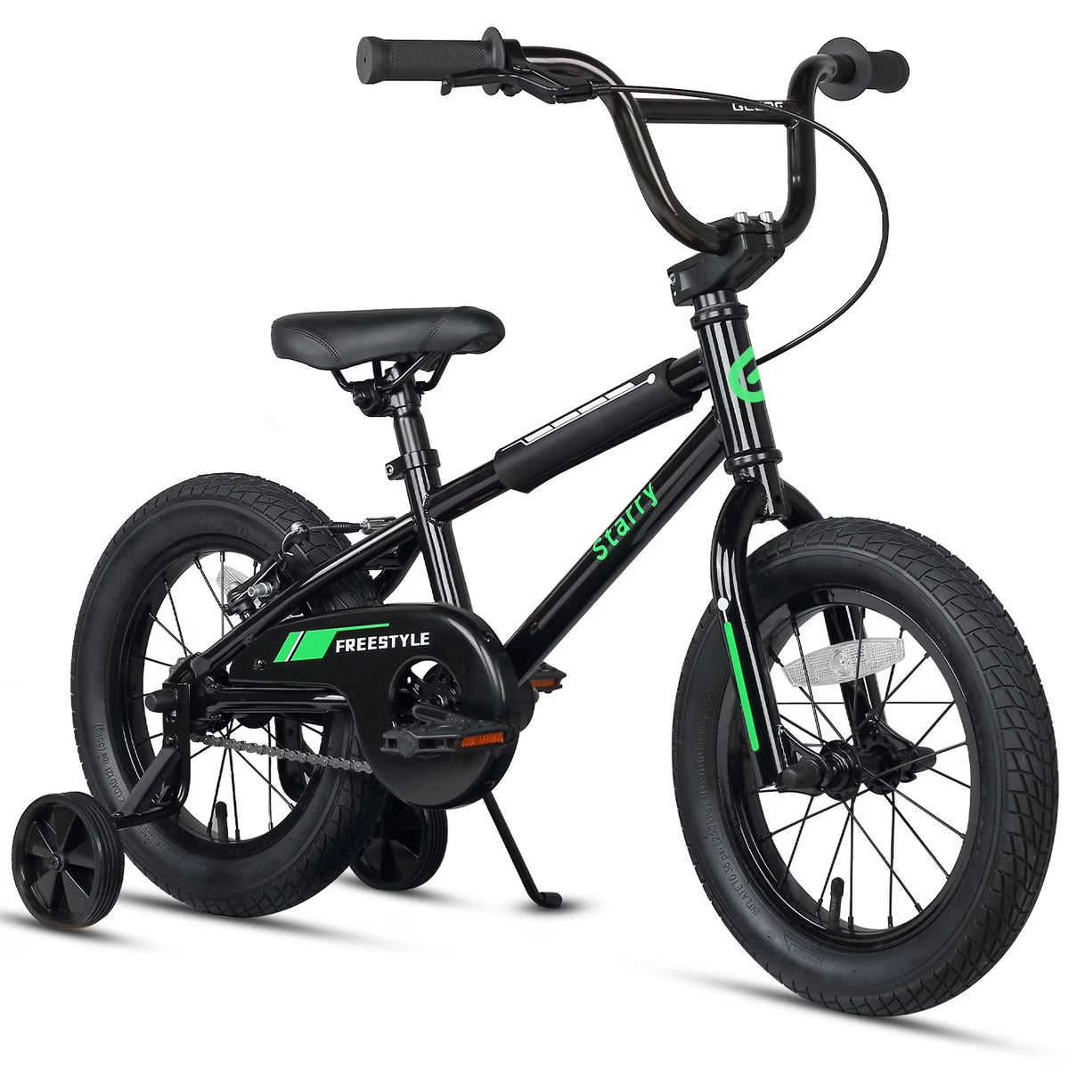 Glerc 14 Inch Little Kids Bike BMX Style Bicycle with Training Wheels Coaster Brake for 3 4 5 Years Old Boys Girls, Blue