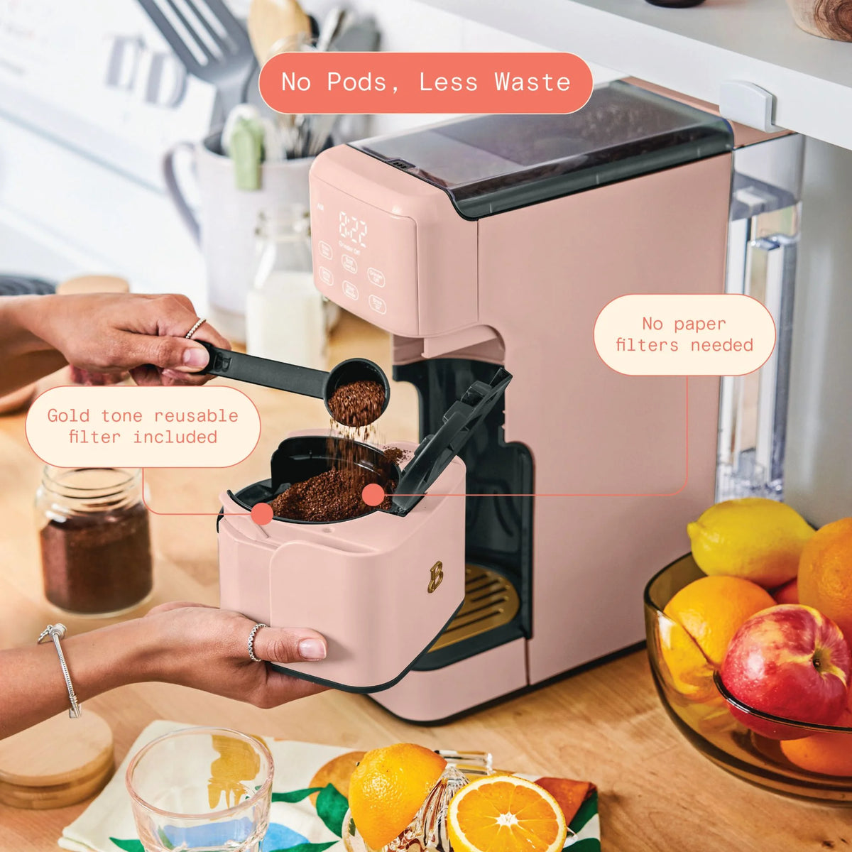 Beautiful Perfect Grind�?Programmable Single Serve Coffee Maker, White Icing by Drew Barrymore
