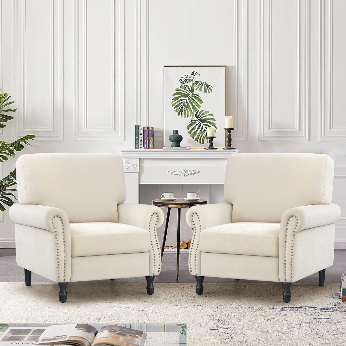 COOLHUT Modern Accent Chair Armchair, Linen Fabric Upholstered Comfy Single Sofa with Solid Wood Frame for Living Room, Gray