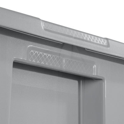 Sterilite 18 Gallon Tote, Plastic Storage Bin with Snap-on Lid, Gray, 8 Count