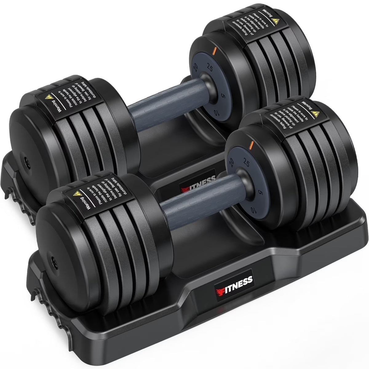GIKPAL 50lb(25lb*2) 5 in 1 Adjustable Dumbbells 25LB set of 2 Adjustable Free Weights Plates and Rack - Hand Weights for Women and Men - Adjust Weight for Home Gym Full Body Workout Fitness