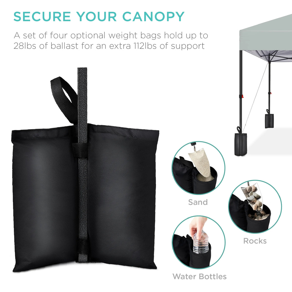 Best Choice Products 12x12ft Easy Setup Pop Up Canopy w/ 1-Button Setup, Wheeled Case, 4 Weight Bags - Navy Blue