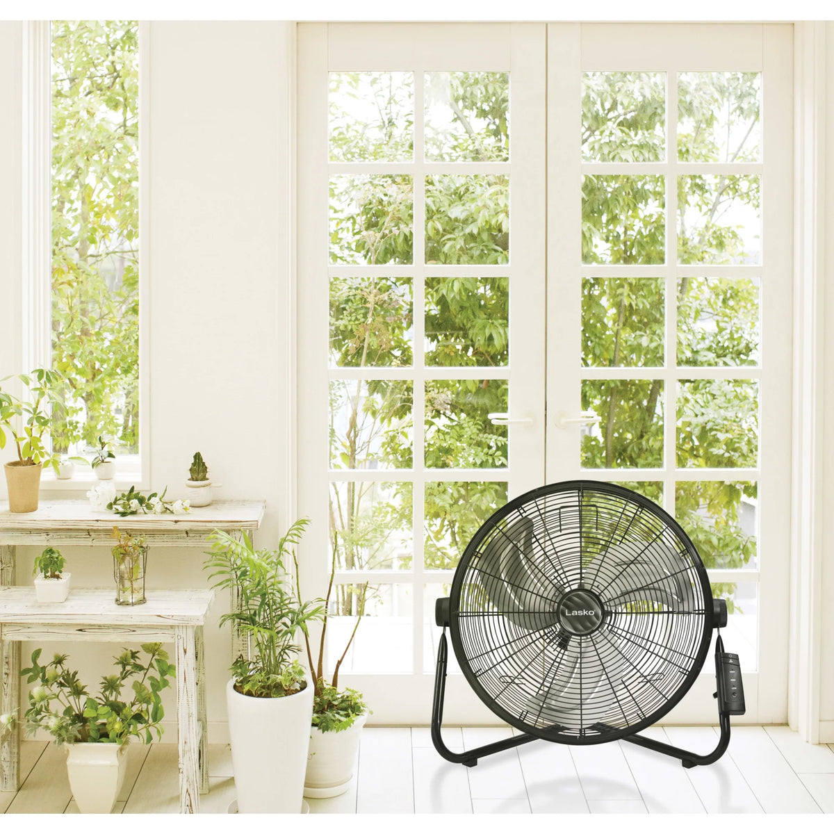 Lasko Max Performance 20" High Velocity Floor Fan, Wall Mount Option, Gray, H20610