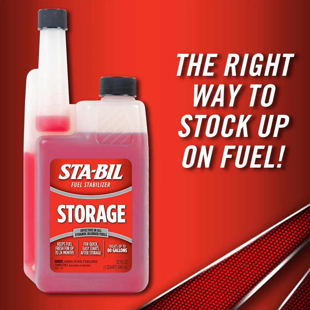 STA-BIL Storage Fuel Stabilizer - Keeps Fuel Fresh for 24 Months - Prevents Corrosion - Gasoline Treatment that Protects Fuel System - Fuel Saver - Treats 80 Gallons - 32 Fl. Oz.