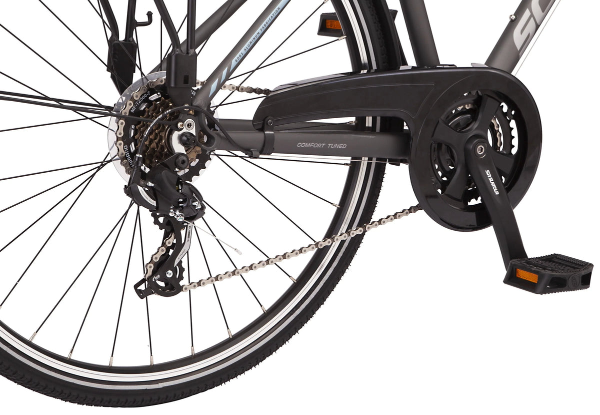 Schwinn Network 6c Hybrid Bike, 21 Speed, 19.5 inch Frame, 700c Wheels, Gray