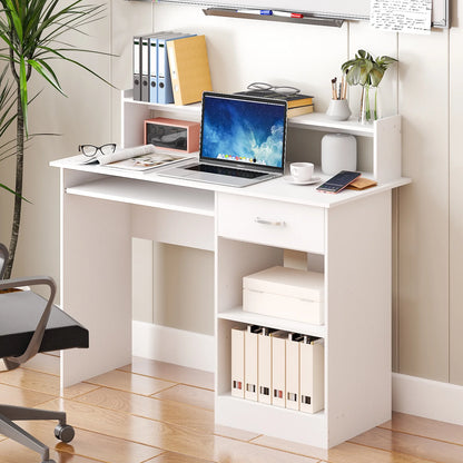 Ktaxon Computer Desk Home Office Workstation Laptop Table Drawer Shelf Furniture White