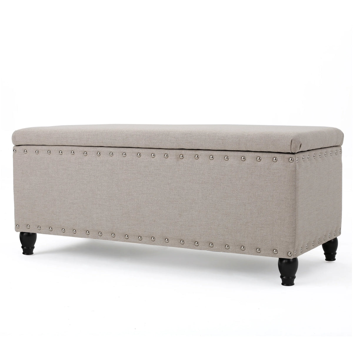 Noble House Hampton Contemporary Fabric Upholstered Storage Ottoman, White and Blue Floral