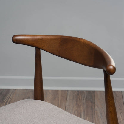 GDF Studio Virgil Mid Century Modern Fabric Upholstered Dining Chairs, Set of 2, Charcoal and Walnut