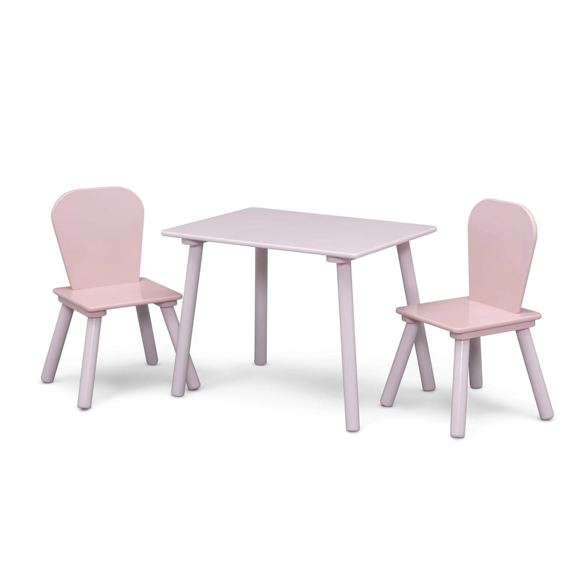 Delta Children 4-Piece Toddler Playroom Set �C Includes Play Table, 2 Chairs and 6 Bin Toy Organizer with Reusable Vinyl Cling Stickers, Light Pink/Dark Pink