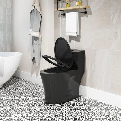 HOROW Compact One Piece Toilet with Comfort Seat ADA Height 17.3" Elongated Dual Flush 0.8/1.28 GPF