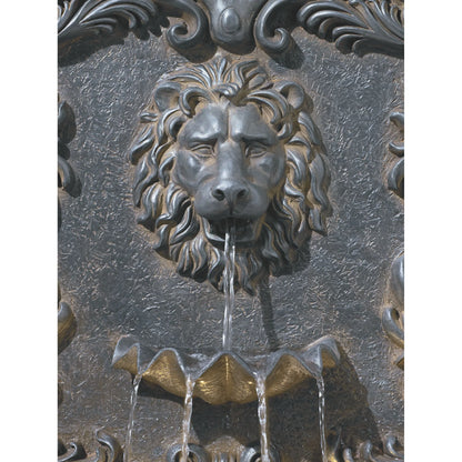 Royal Lion Acanthus 50" High Large Italian Indoor Outdoor Decor Faux Stone Floor Fountain with Light LED