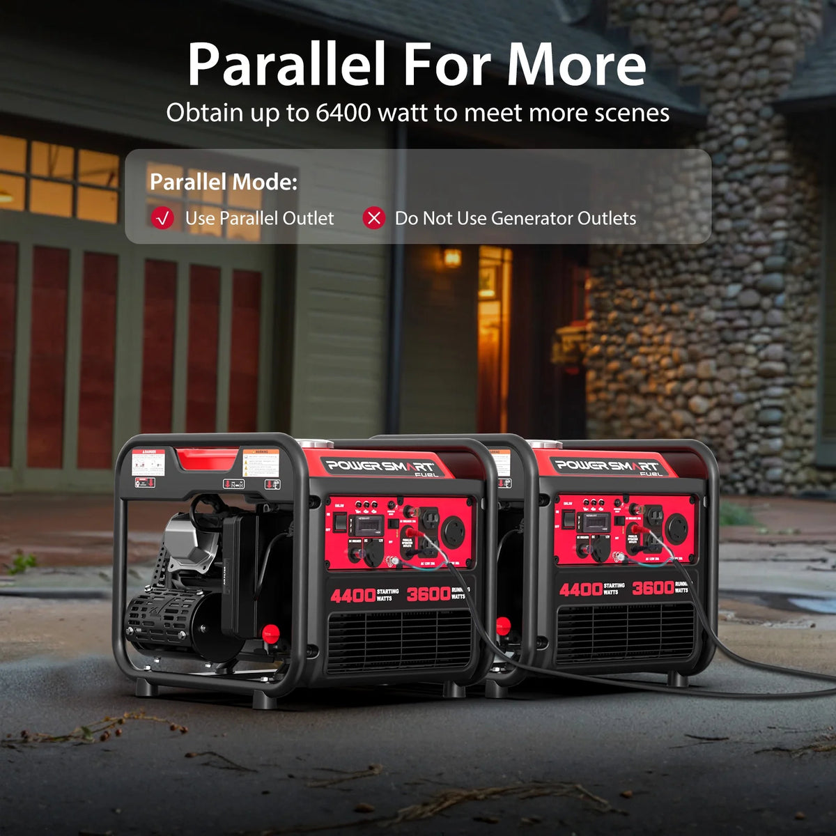 PowerSmart 4400-Watt Gas Powered Inverter Generator for Outdoor and Home Use, EPA Compliant