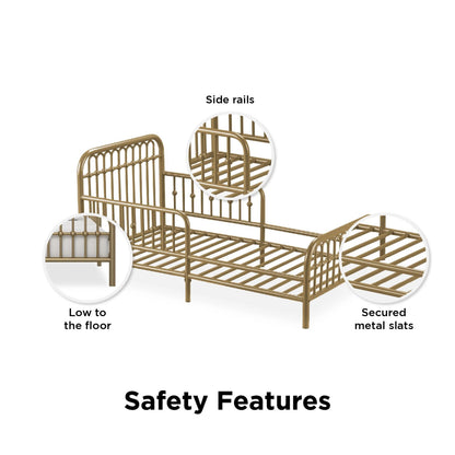 Little Seeds Monarch Hill Ivy Metal Toddler Bed, Gold