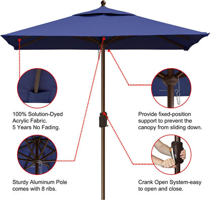EliteShade Sunumbrella 6x6Ft Square Market Umbrella with Ventilation