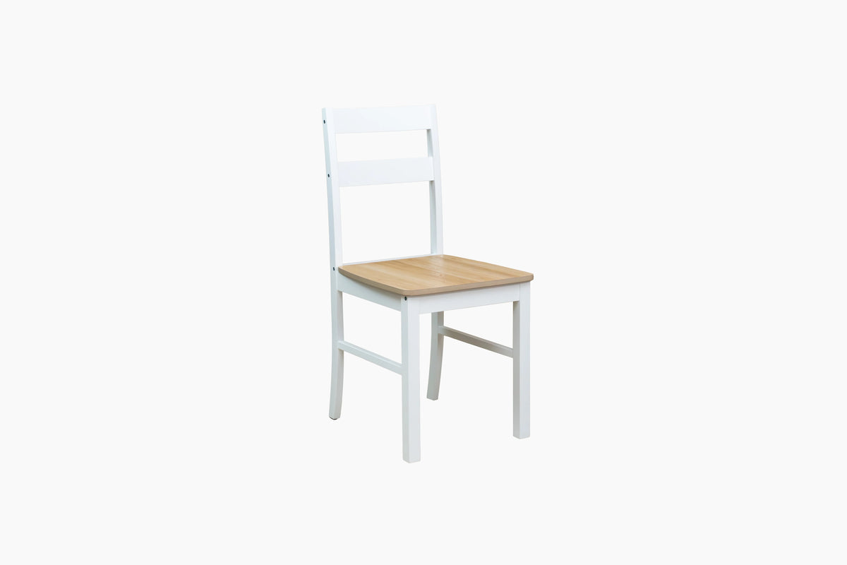 Mainstays 5-Piece Dining Set, 1 Table and 4 Chairs, White, MDF and Rubberwood, Indoor, 46" L x 29" W x 30" H Table
