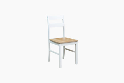 Mainstays 5-Piece Dining Set, 1 Table and 4 Chairs, White, MDF and Rubberwood, Indoor, 46" L x 29" W x 30" H Table