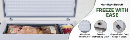 Hamilton Beach 5.0 Cu. Ft. Chest Freezer, White, HBFRF510