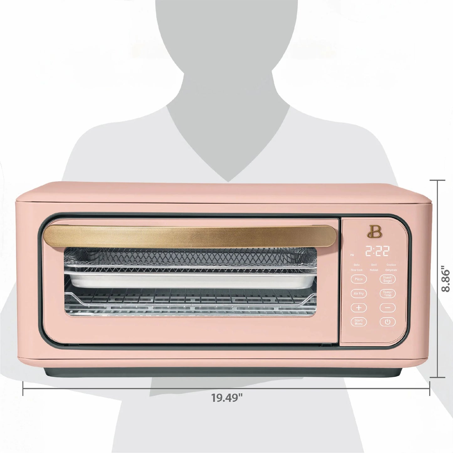 Beautiful Infrared Air Fryer Toaster Oven, 9-Slice, 1800 W, White Icing by Drew Barrymore
