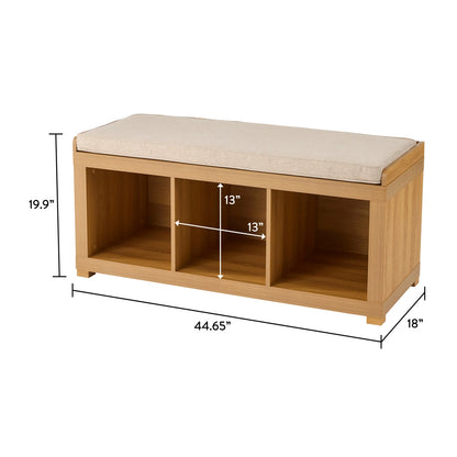 Better Homes & Gardens 3-Cube Storage Bench, White Texture
