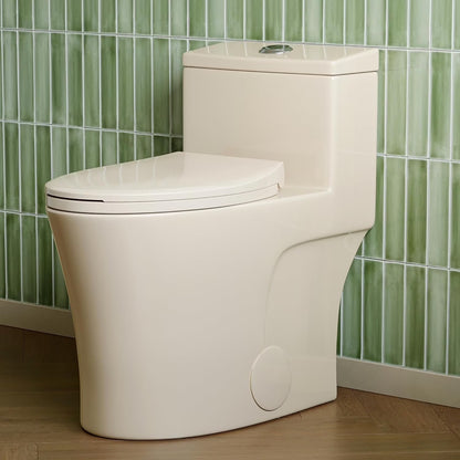 HOROW Compact One Piece Toilet with Comfort Seat ADA Height 17.3" Elongated Dual Flush 0.8/1.28 GPF