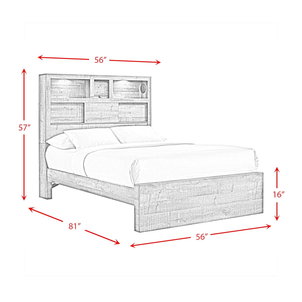 Beckett Queen Bookcase Panel 6PC Bedroom Set with Bluetooth