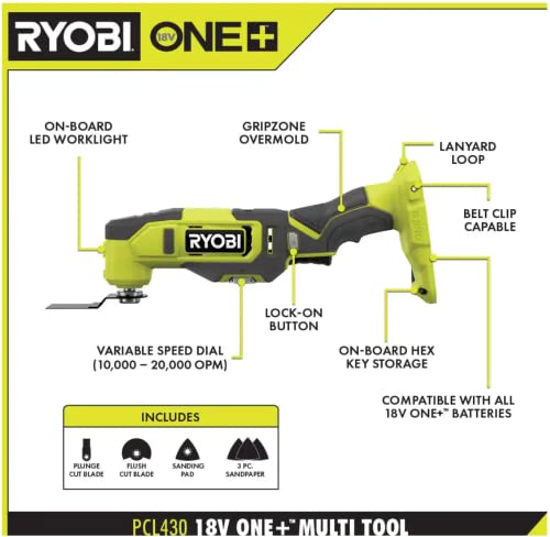 RYOBI ONE+ PCL1600K2 18V Cordless 6-Tool Combo Kit