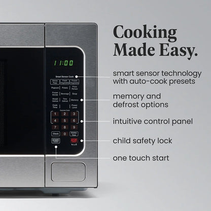 Farberware FMGZ09BKA 0.9 Cu. Ft. Microwave Oven, 900W, Digital Control, LED Display, 6 Cooking Presets, Black