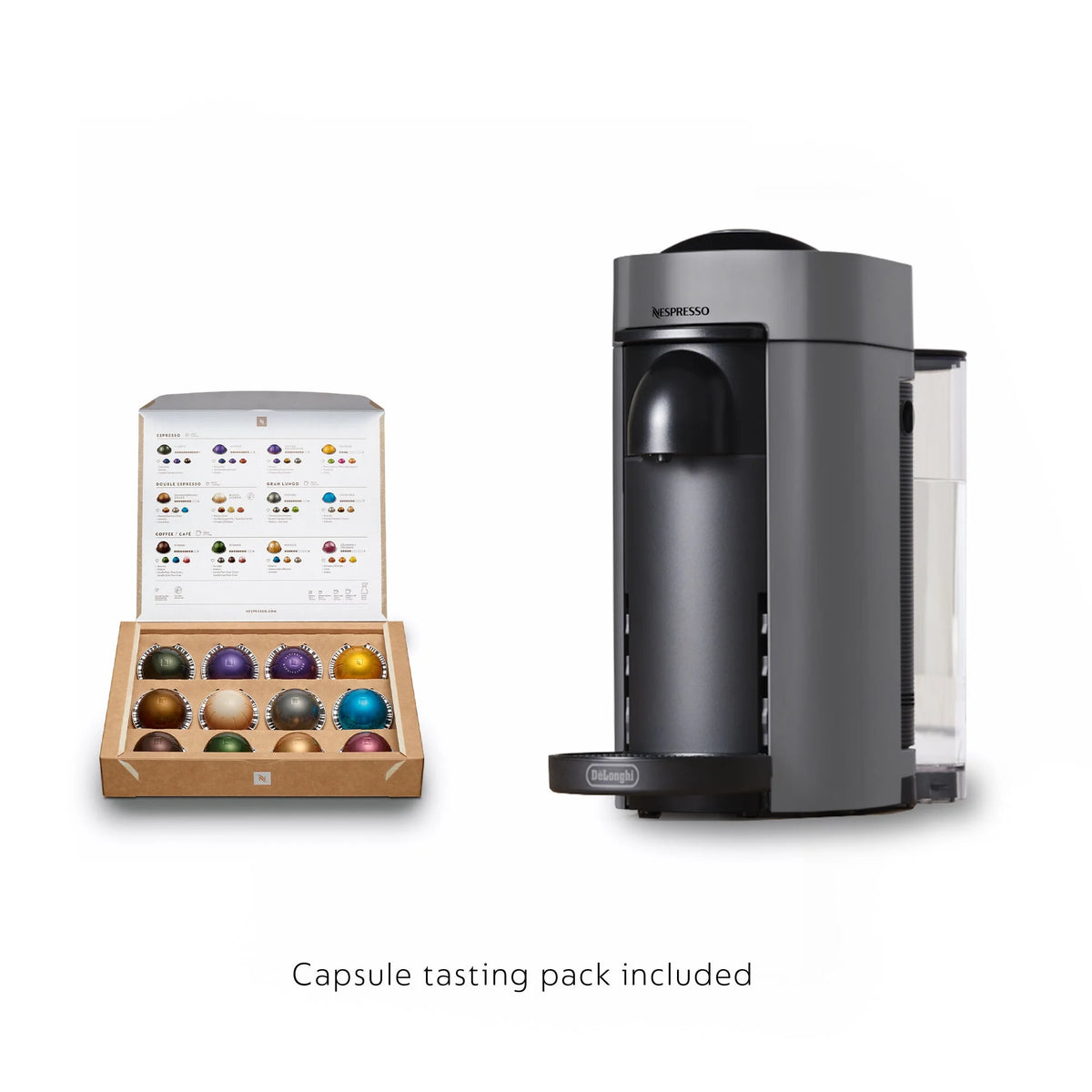 Nespresso New Vertuo Plus Coffee and Espresso Machine by De'Longhi with Aerocinno, Gray, Single-Serve Brewers