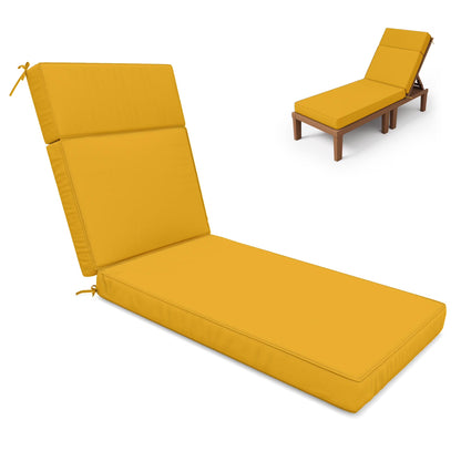 Kimunuk Outdoor Chaise Lounge Cushions set of 2, 80" x 26" x 4" Waterproof Pool Beach Recliner Replacement Cushions with Ties, Navy
