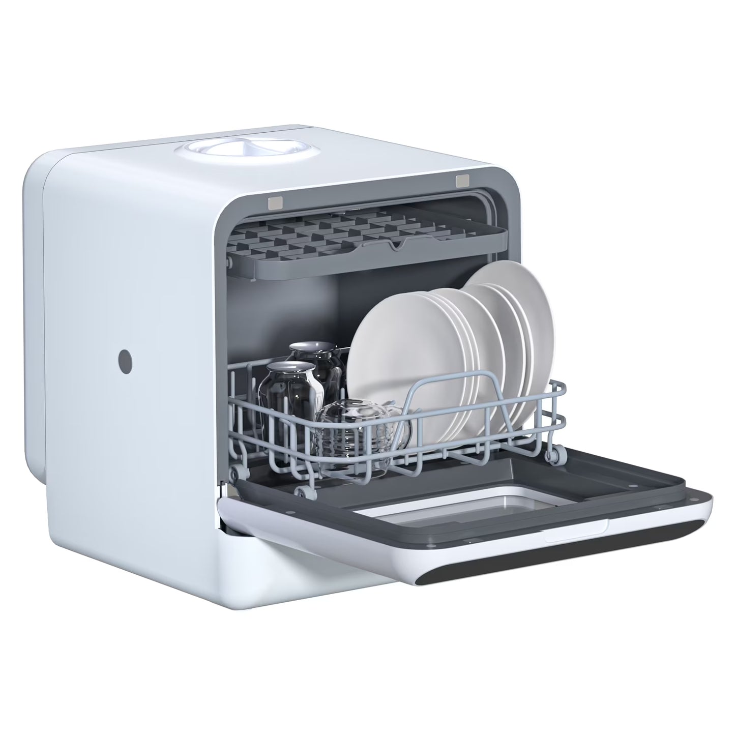 Kitem Portable Countertop Dishwashers, Compact Dishwashers with 5 L Built-in Water Tank & Inlet Hose, 6 Programs, Air-Dry Function Dishwash for Small Apartments