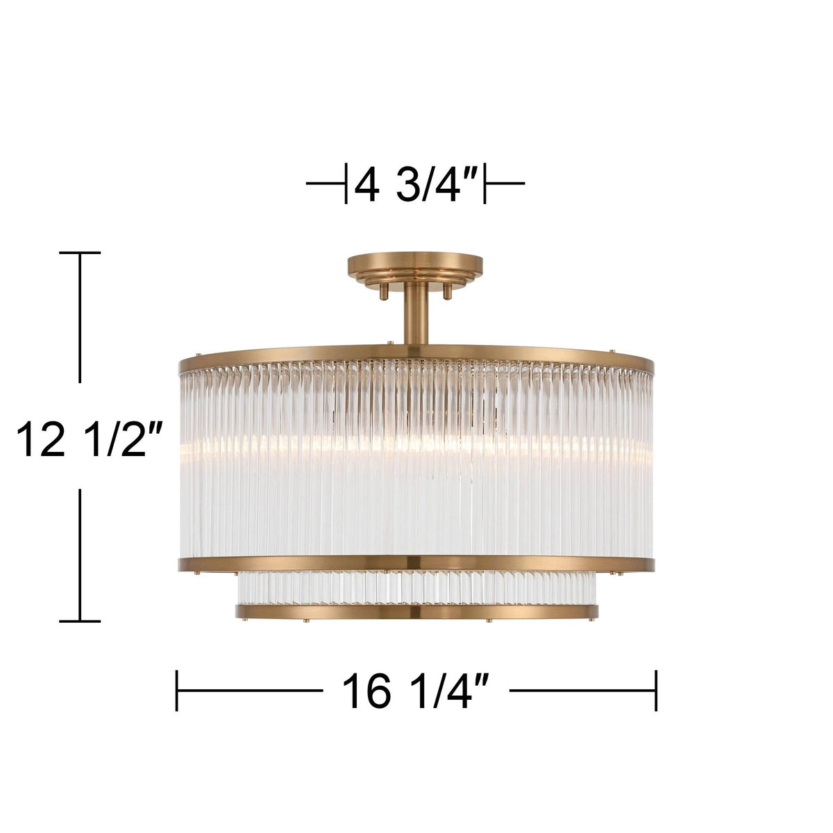 Possini Euro Design Warren 16 1/4" Modern Semi Flush-Mount Ceiling Light Fixture Kitchen Foyer Drum 5-Light Bronze Finish Crystal