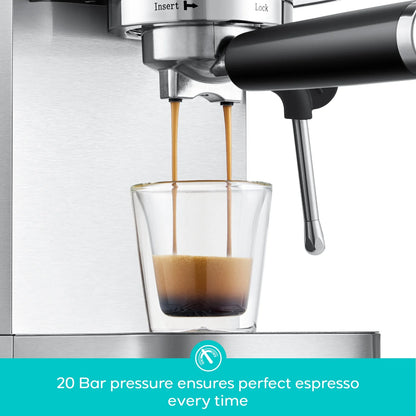 CASABREWS 3700 Essential 20-Bar Espresso Machine and Coffee Maker, Stainless Steel