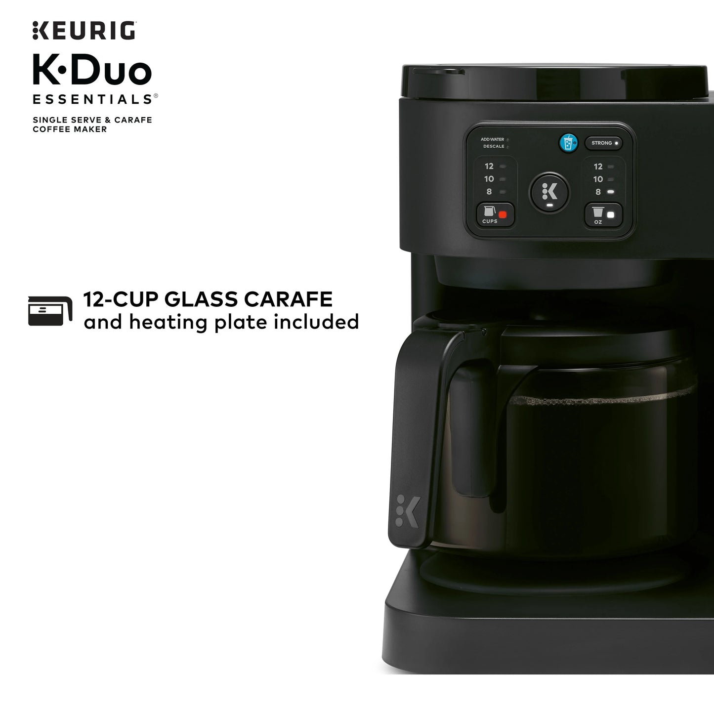 Keurig K-Duo Essentials, Hot & Iced Single-Serve K-Cup Pod Coffee Maker & Carafe,  Moonlight Grey