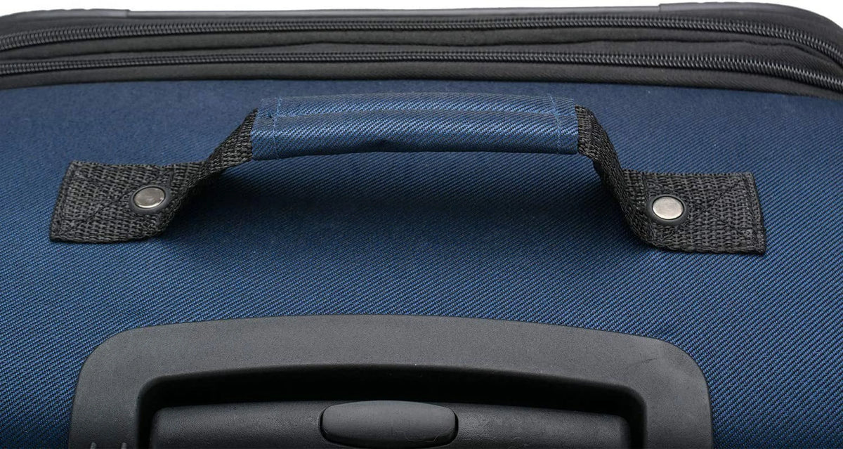 U.S. Traveler Aviron Bay Expandable Softside Luggage with Spinner Wheels, Navy, 31" Checked Large