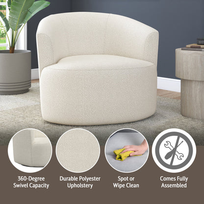 Mainstays Boucle Swivel Accent Chair, Taupe