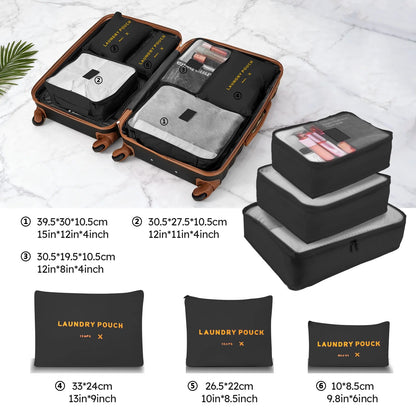 9 Piece Luggage Sets, Hard 20 24 28 inch Luggage with 6 Pieces Organize Bags Travel Suitcases Sets with Wheels, Rose